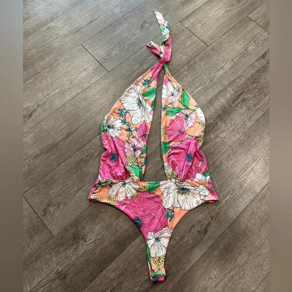 AFRM Pink Floral Women's One Piece Swimsuit